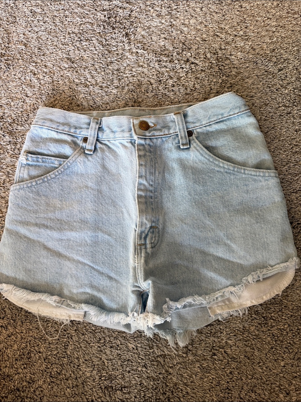 Wrangler Light Blue Denim Cutoff Shorts